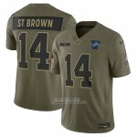 Camiseta NFL Limited Detroit Lions Amon Ra St Brown 2025 Salute To Service Verde Militar