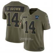 Camiseta NFL Limited Detroit Lions Amon Ra St Brown 2025 Salute To Service Verde Militar