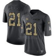 Camiseta NFL Limited Hombre Arizona Cardinals 21 Patrick Peterson Negro Stitched 2016 Salute To Service