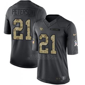 Camiseta NFL Limited Hombre Arizona Cardinals 21 Patrick Peterson Negro Stitched 2016 Salute To Service