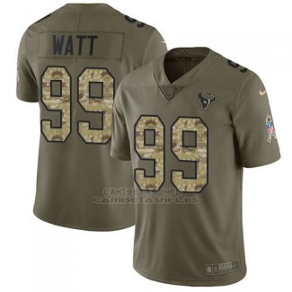 Camiseta NFL Limited Hombre Houston Texans 99 J.J. Watt 2017 Salute To Service Verde