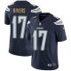 Camiseta NFL Limited Hombre Los Angeles Chargers 17 Philip Rivers Azul Stitched Apor Untouchable