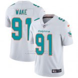 Camiseta NFL Limited Hombre Miami Dolphins 91 Cameron Wake Blanco Road