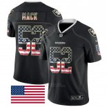 Camiseta NFL Limited Hombre Oakland Raiders 52 Khalil Mack Negro Rush USA Flag