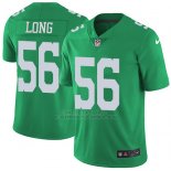 Camiseta NFL Limited Hombre Philadelphia Eagles 56 Chris Long Verde Stitched Rush