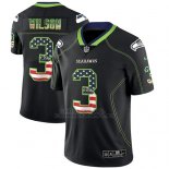 Camiseta NFL Limited Hombre Seattle Seahawks Russell Wilson Negro 2018 USA Flag Fashion Color Rush