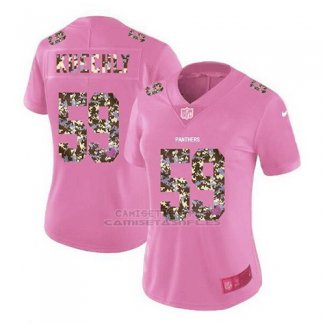 Camiseta NFL Limited Mujer Carolina Panthers 59 Luke Kuechly Rosa 2017 Vapor Untouchable