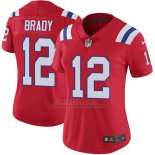 Camiseta NFL Limited Mujer New England Patriots 12 Tom Brady Rojo Alternate Stitched Vapor Untouchable