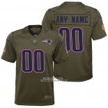 Camiseta NFL Limited Nino New England Patriots Personalizada Salute To Service Verde