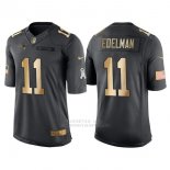Camiseta New England Patriots Edelman Negro 2016 Nike Gold Anthracite Salute To Service NFL Hombre