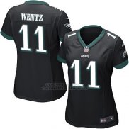 Camiseta Philadelphia Eagles Wentz Negro Nike Game NFL Mujer