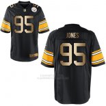 Camiseta Pittsburgh Steelers Jones Negro Nike Gold Game NFL Hombre