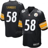 Camiseta Pittsburgh Steelers Lambert Negro Nike Game NFL Hombre