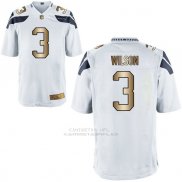 Camiseta Seattle Seahawks Wilson Blanco Nike Gold Game NFL Hombre