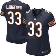 Camiseta Chicago Bears Langford Blanco Negro Nike Game NFL Mujer