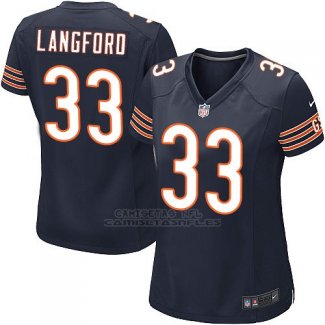 Camiseta Chicago Bears Langford Blanco Negro Nike Game NFL Mujer