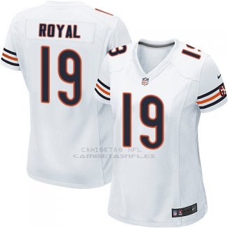Camiseta Chicago Bears Royal Blanco Nike Game NFL Mujer