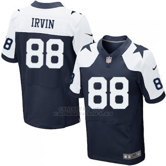 Camiseta Dallas Cowboys Irvin Profundo Azul y Blanco Nike Elite NFL Hombre