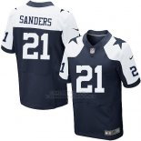 Camiseta Dallas Cowboys Sanders Profundo Azul y Blanco Nike Elite NFL Hombre