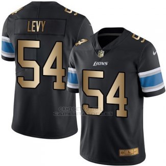 Camiseta Detroit Lions Levy Negro Nike Gold Legend NFL Hombre