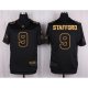 Camiseta Detroit Lions Stafford Negro Nike Elite Pro Line Gold NFL Hombre
