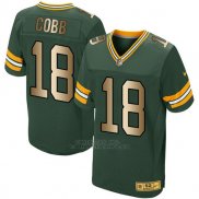 Camiseta Green Bay Packers Cobb Verde Nike Gold Elite NFL Hombre