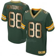 Camiseta Green Bay Packers Montgomery Verde Nike Gold Elite NFL Hombre