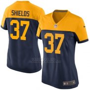 Camiseta Green Bay Packers Shields Negro Amarillo Nike Game NFL Mujer