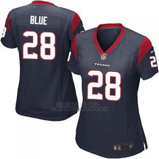 Camiseta Houston Texans Blue Negro Nike Game NFL Mujer