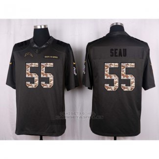 Camiseta Los Angeles Chargers Seau Apagado Gris Nike Anthracite Salute To Service NFL Hombre