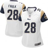 Camiseta Los Angeles Rams Faulk Blanco Nike Game NFL Mujer