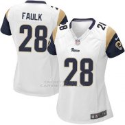Camiseta Los Angeles Rams Faulk Blanco Nike Game NFL Mujer