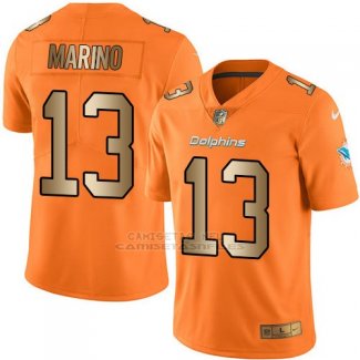Camiseta Miami Dolphins Marino Naranja Nike Gold Legend NFL Hombre