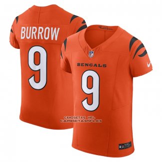 Camiseta NFL Elite Cincinnati Bengals Joe Burrow Vapor F.U.S.E. Naranja