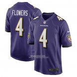 Camiseta NFL Game Baltimore Ravens Zay Flowers 2023 NFL Draft First Round Pick Violeta