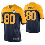 Camiseta NFL Game Hombre Green Bay Packers Jimmy Graham Azul 100th Anniversary Alternate
