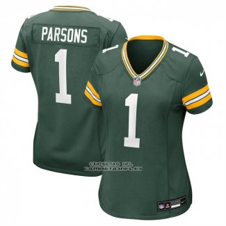 Camiseta NFL Game Mujer Green Bay Packers Micah Parsons Verde