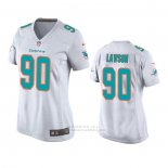 Camiseta NFL Game Mujer Miami Dolphins Shaq Lawson Blanco