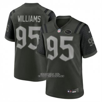Camiseta NFL Game New York Jets Quinnen Williams 2025 Rivalries Collection Gotham Gris Oscuro