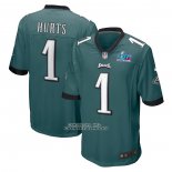 Camiseta NFL Game Philadelphia Eagles Jalen Hurts Super Bowl LVII Patch Verde