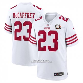 Camiseta NFL Game San Francisco 49ers Christian McCaffrey 80 Aniversario Blanco