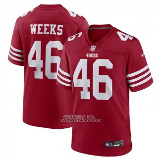 Camiseta NFL Game San Francisco 49ers Jon Weeks Rojo