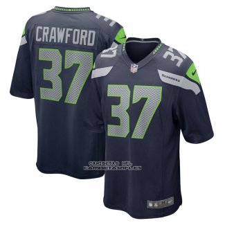 Camiseta NFL Game Seattle Seahawks Xavier Crawford Primera Azul