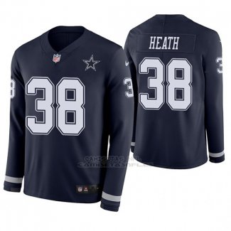 Camiseta NFL Hombre Dallas Cowboys Jeff Heath Azul Therma Manga Larga