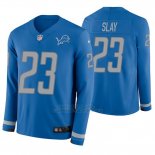 Camiseta NFL Hombre Detroit Lions Darius Slay Azul Therma Manga Larga