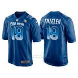 Camiseta NFL Hombre Minnesota Vikings 19 Adam Thielen Azul NFC 2018 Pro Bowl