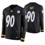 Camiseta NFL Hombre Pittsburgh Steelers T.j. Watt Negro Therma Manga Larga