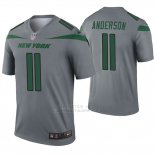 Camiseta NFL Legend Hombre New York Jets 11 Robby Anderson Inverted Gris