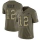 Camiseta NFL Limited Hombre Buffalo Bills 12 Jim Kelly Verde 2017 Salute To Service