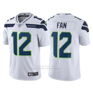 Camiseta NFL Limited Hombre Seahawks 12 Fan Blanco Vapor Untouchable
